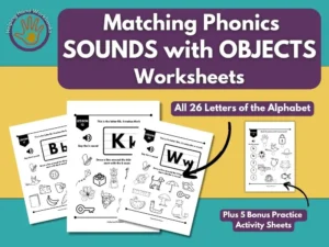 Free printable phonics Matching Sounds with Objects worksheets for 3-5 year olds, reception and EYFS