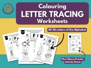 Letter Tracing and Colouring Worksheets