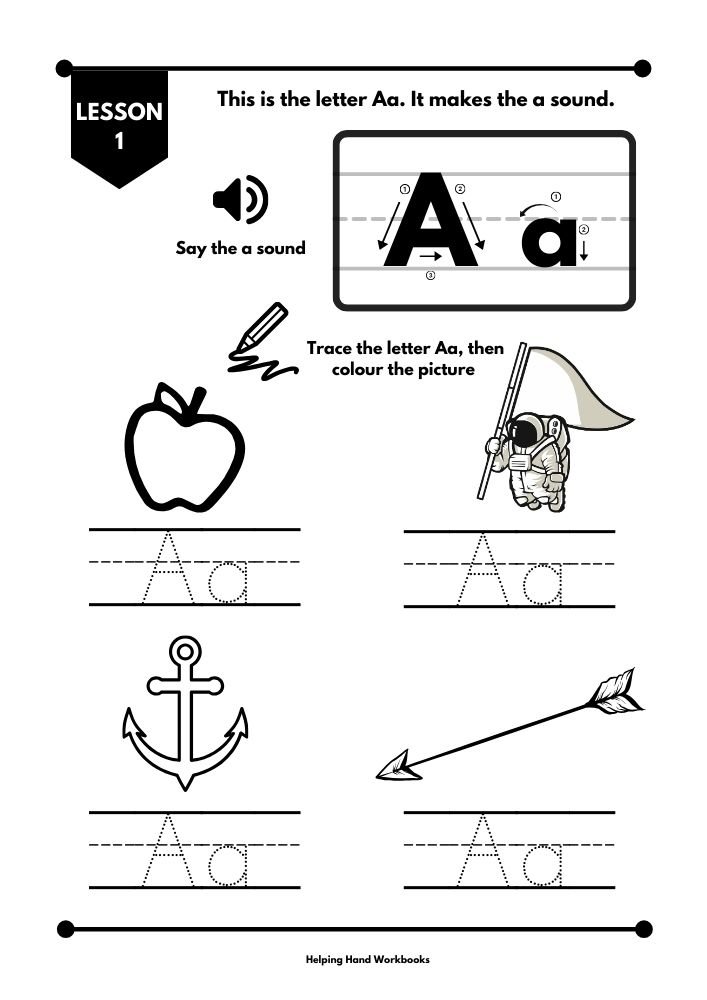 Free phonics beginning sound worksheet for letter A