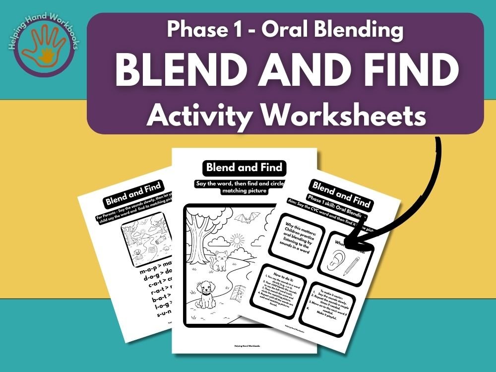 Free Phase 1 Phonics Oral blending Activity Worksheets