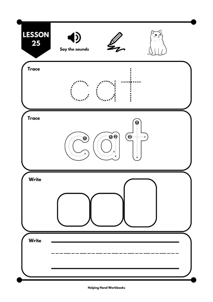 CVC word free phonic worksheet